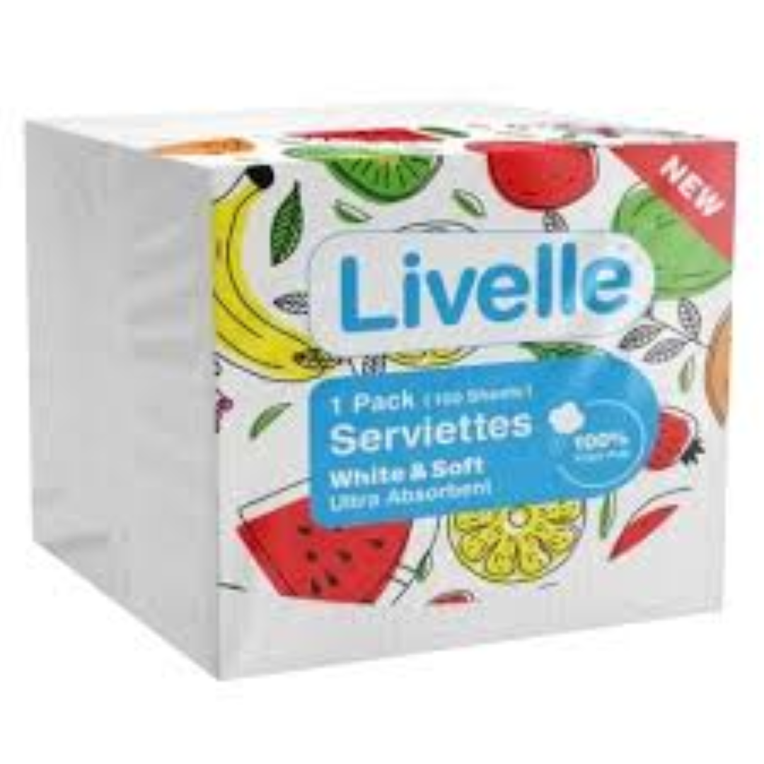 LIVELLE SERVIETTES 100 SHEETS 18PK